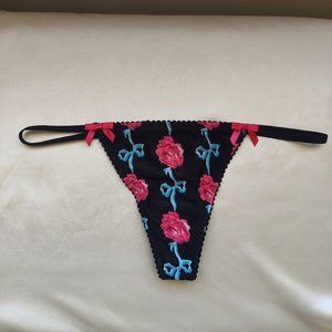 Betsey Johnson Intimates Floral Thong, Size S, NWOT